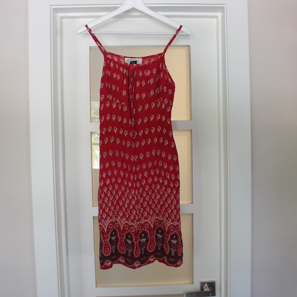 Urban Life vintage 70's boho style dress, red/multi color, size M